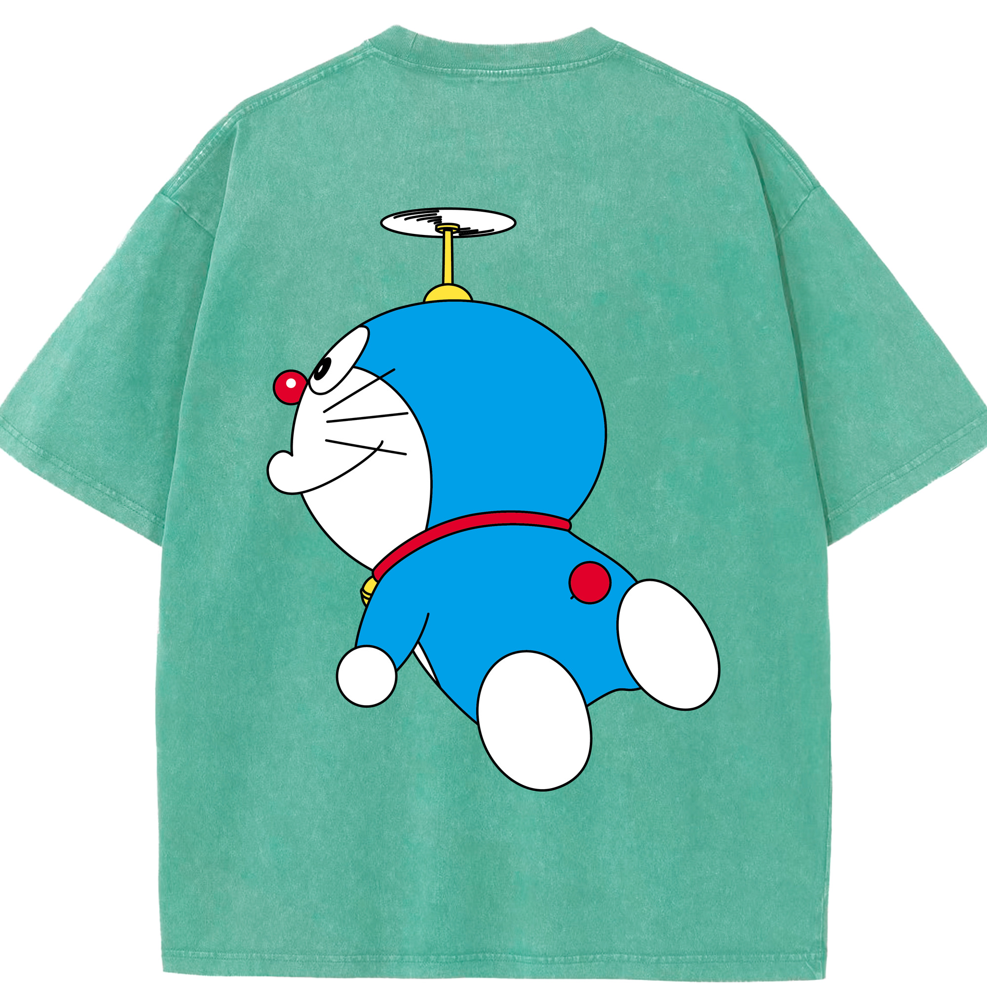 （画像用） ドラえもん Doraemon 綿100% ヴィンテージ風 半袖Tシャツ（背面プリント）